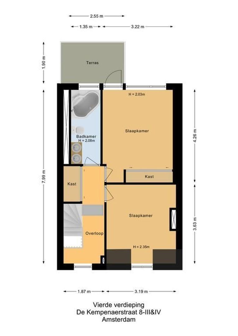 De Kempenaerstraat 8 3, Amsterdam plattegrond-2