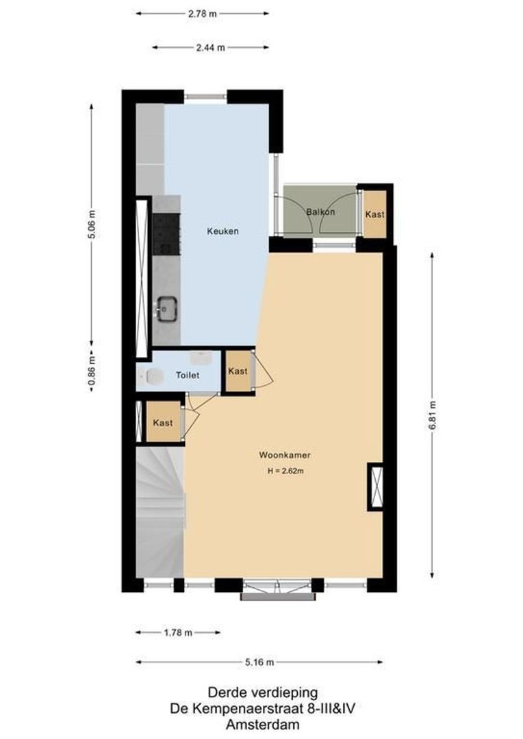 De Kempenaerstraat 8 3, Amsterdam plattegrond-3