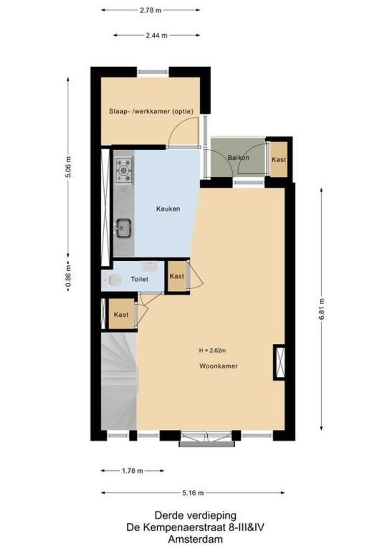 De Kempenaerstraat 8 3, Amsterdam plattegrond-4