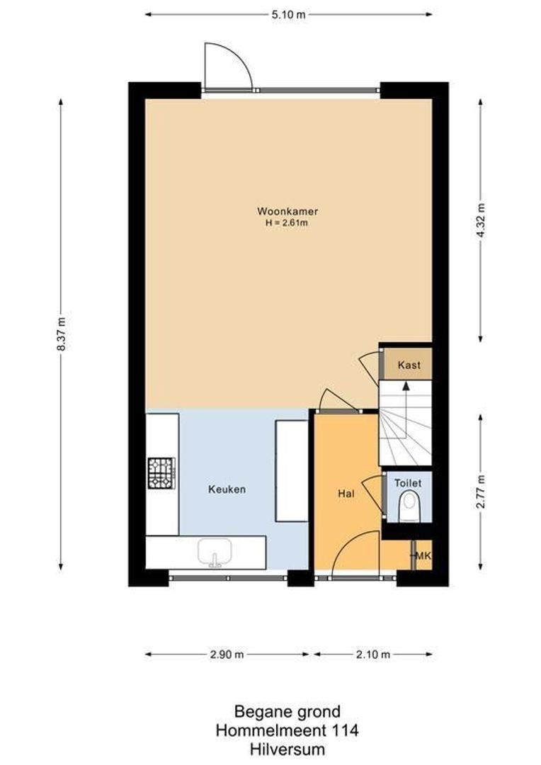 Hommelmeent 114, Hilversum plattegrond-0