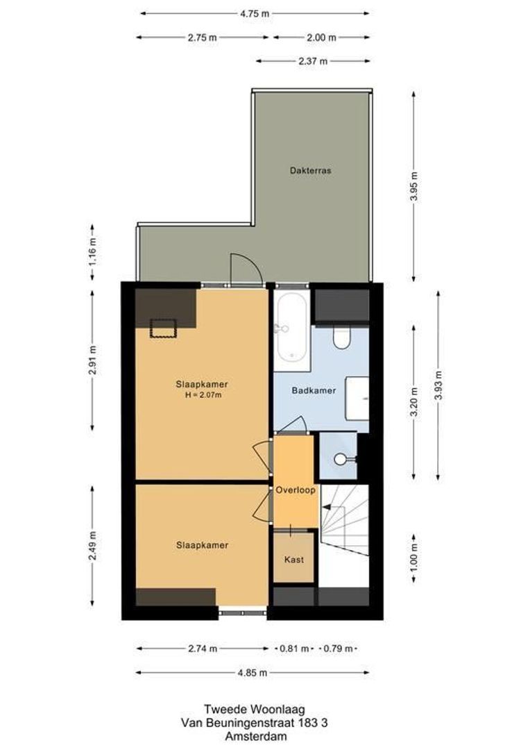 Van Beuningenstraat 183 3, Amsterdam plattegrond-3