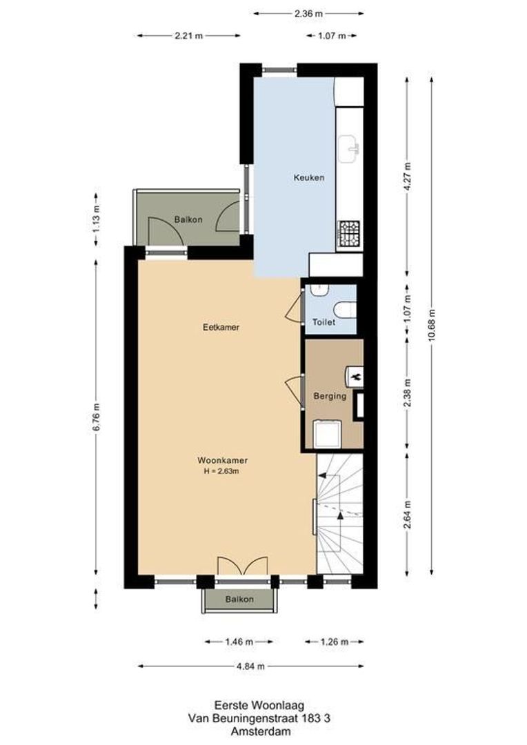 Van Beuningenstraat 183 3, Amsterdam plattegrond-2