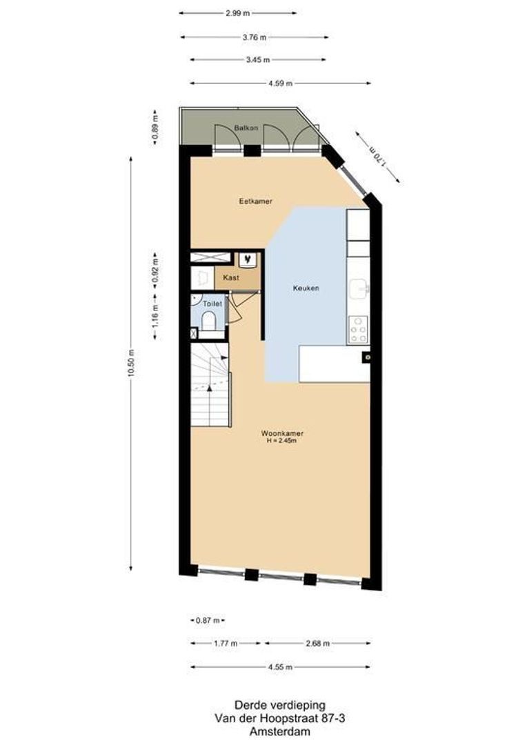Van der Hoopstraat 87 3, Amsterdam plattegrond-3