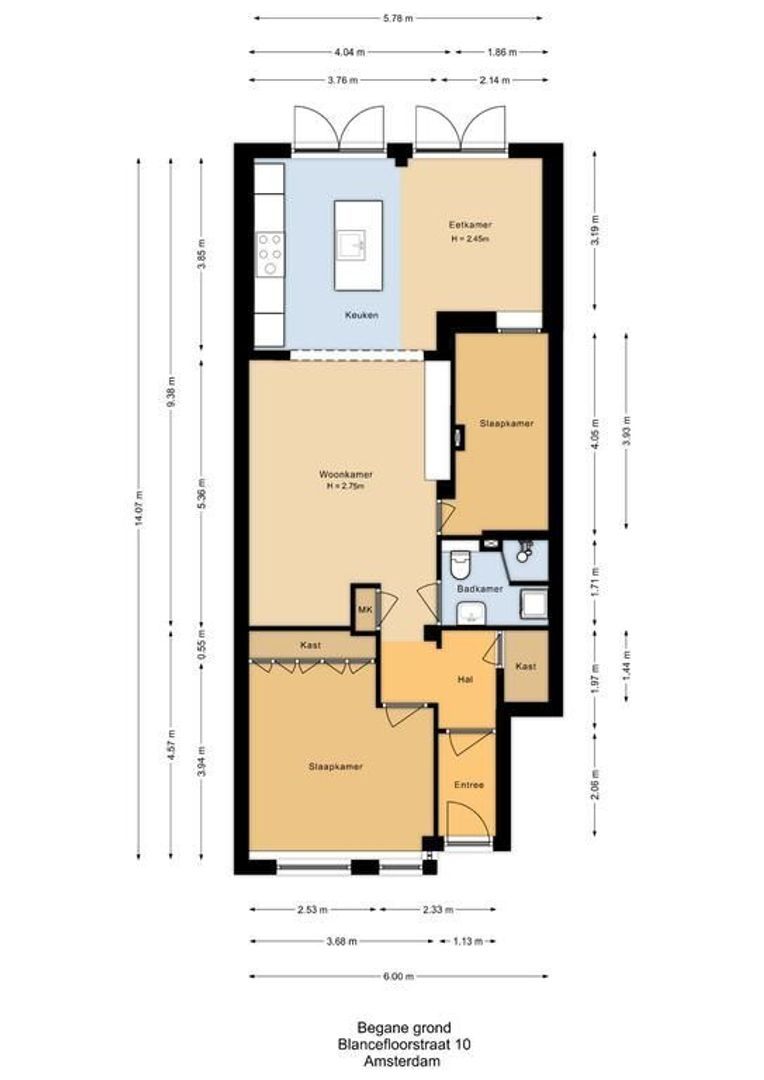 Blancefloorstraat 10 H, Amsterdam plattegrond-0