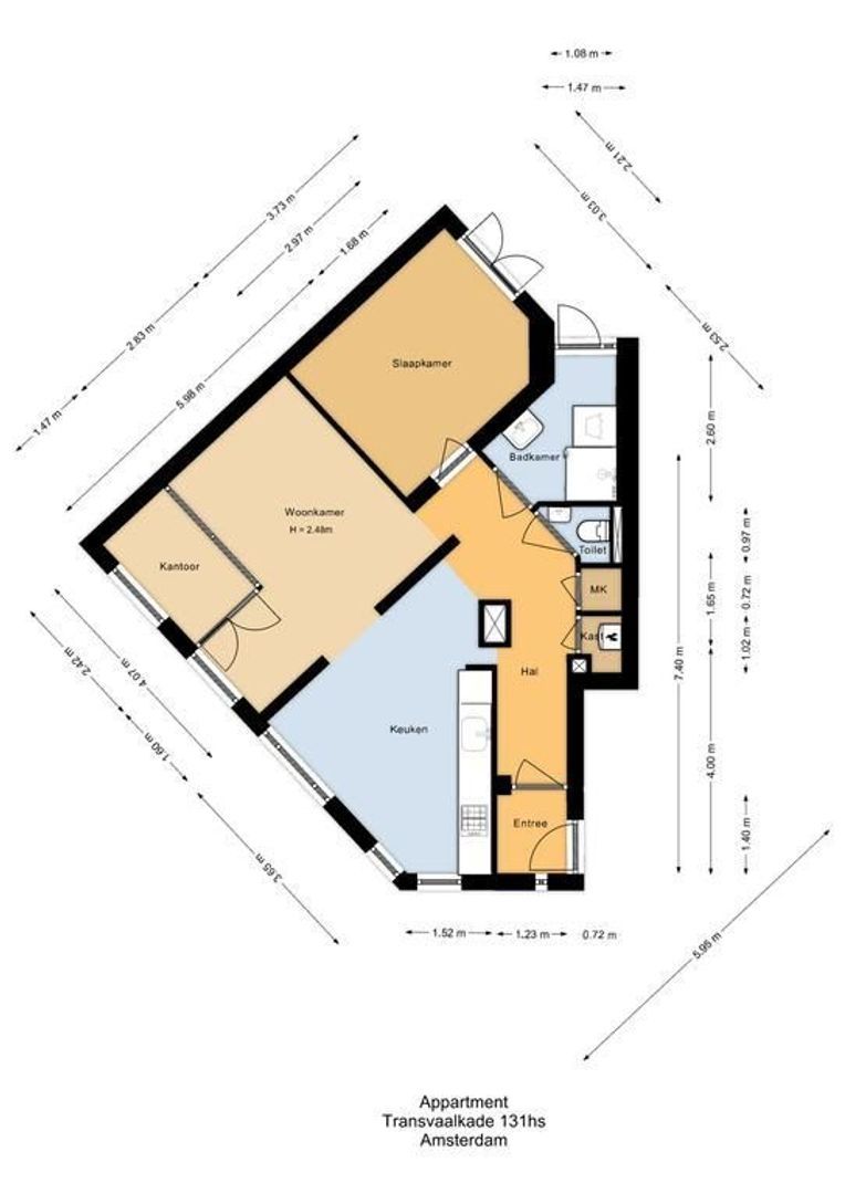 Transvaalkade 131 H, Amsterdam plattegrond-0