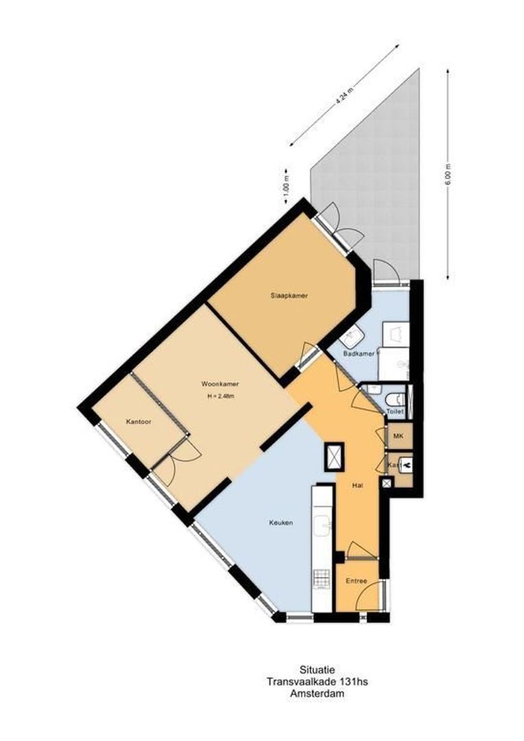 Transvaalkade 131 H, Amsterdam plattegrond-1