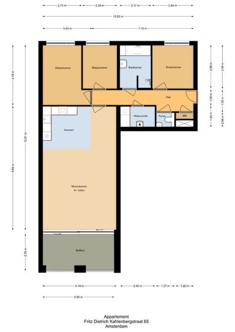 Fritz Dietrich Kahlenbergstraat 65, Amsterdam plattegrond-0