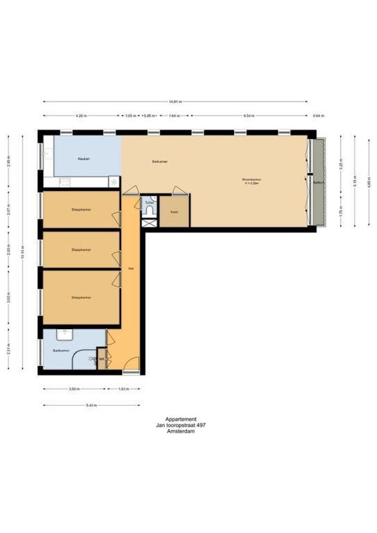 Jan Tooropstraat 497, Amsterdam plattegrond-0
