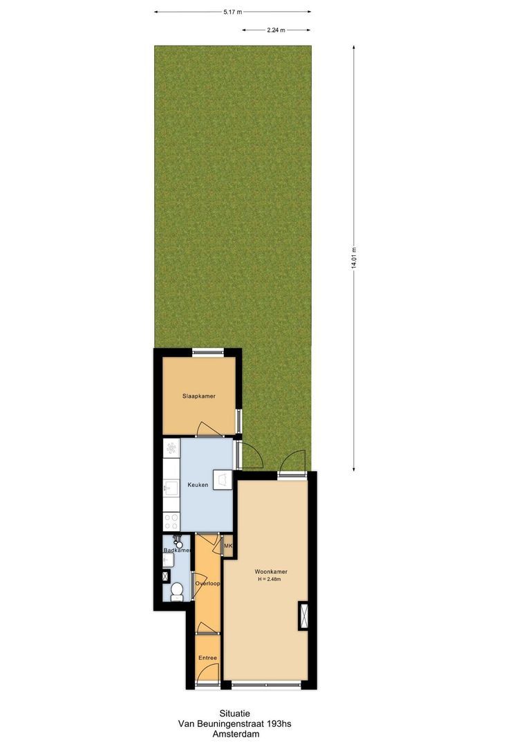 Van Beuningenstraat 193 H, Amsterdam plattegrond-2