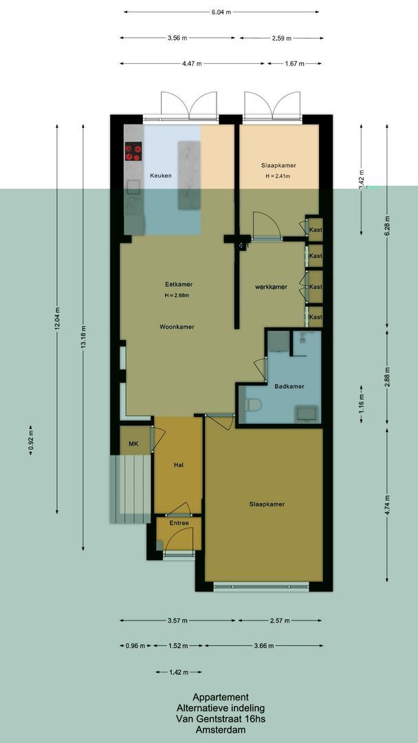 Van Gentstraat 16 H, Amsterdam plattegrond-1