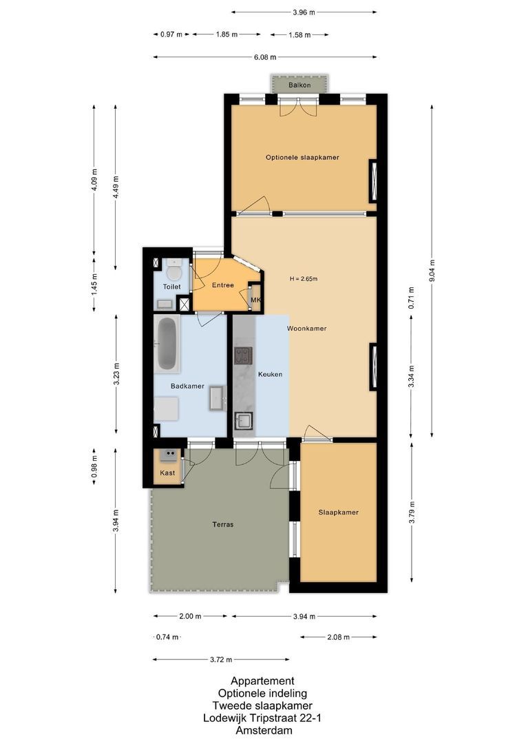 Lodewijk Tripstraat 22 1, Amsterdam plattegrond-1