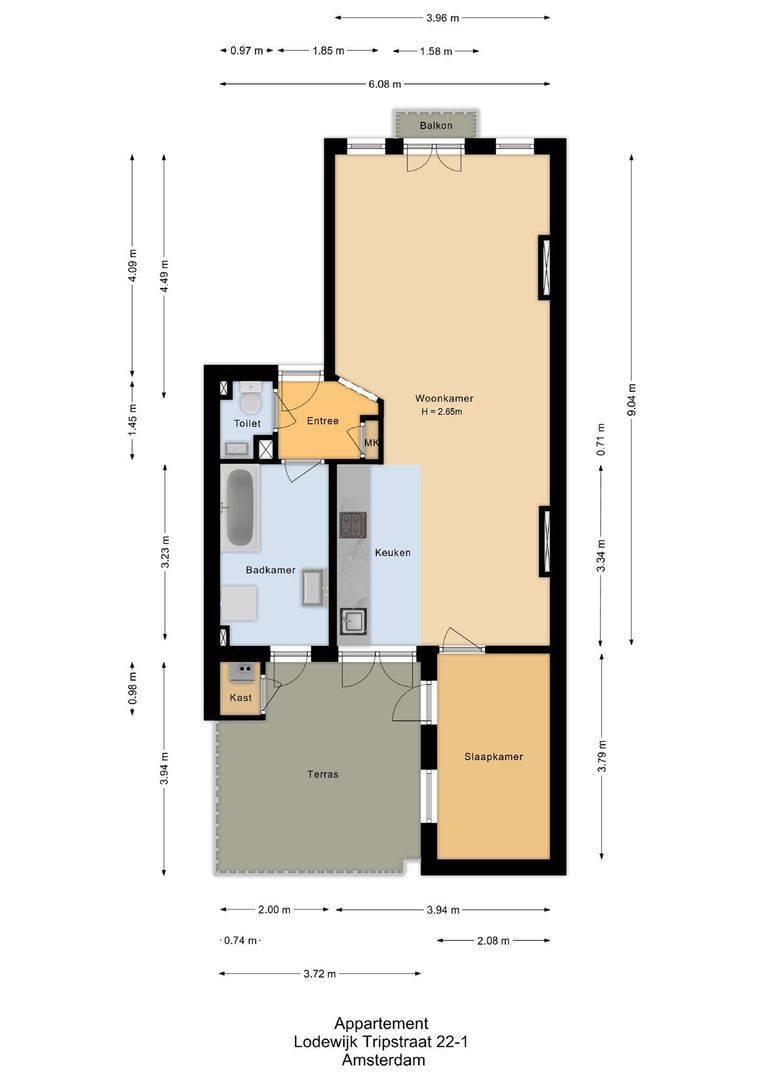 Lodewijk Tripstraat 22 1, Amsterdam plattegrond-0