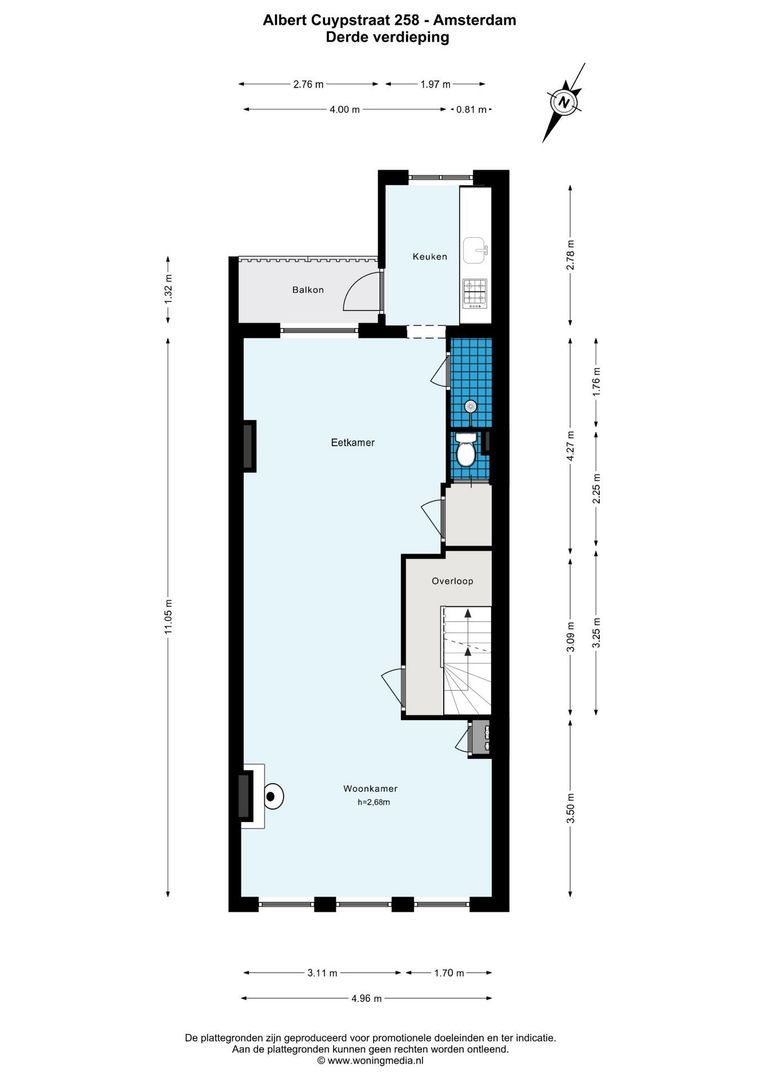 Albert Cuypstraat 258 1, Amsterdam plattegrond-6
