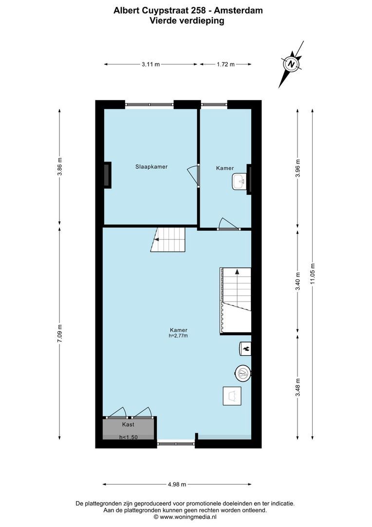 Albert Cuypstraat 258 1, Amsterdam plattegrond-16