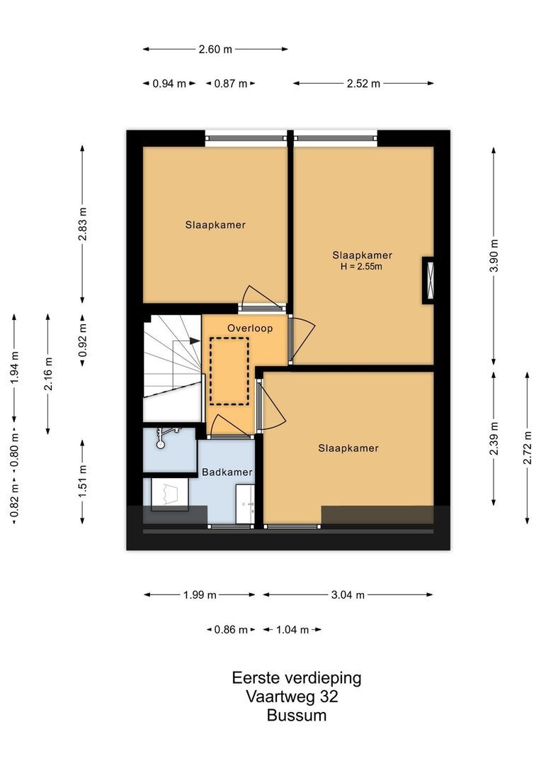 Vaartweg 32, Bussum plattegrond-1
