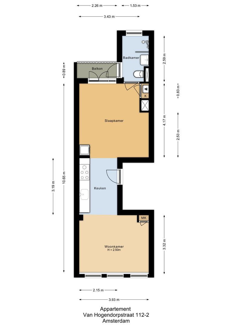 Van Hogendorpstraat 112 2, Amsterdam plattegrond-0