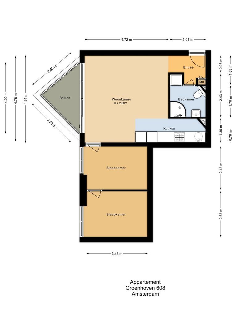 Groenhoven 608, Amsterdam plattegrond-0