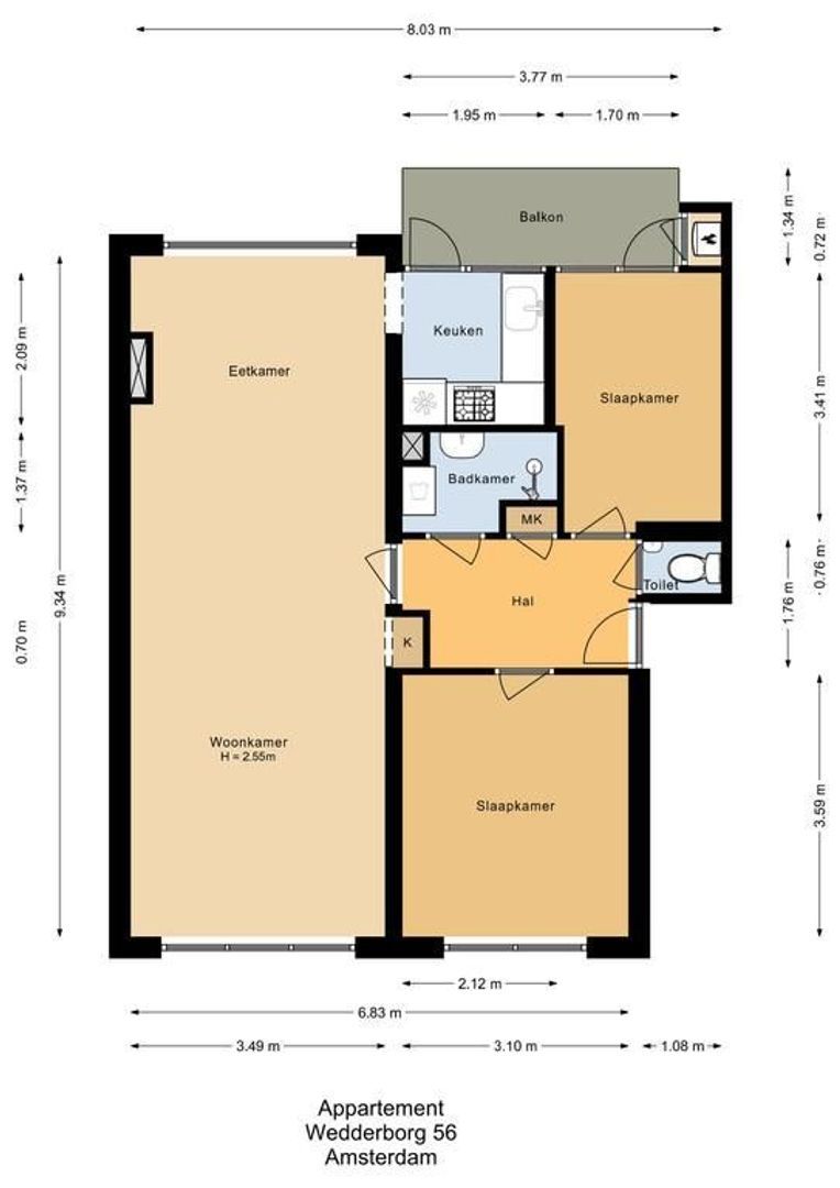 Wedderborg 56, Amsterdam plattegrond-0