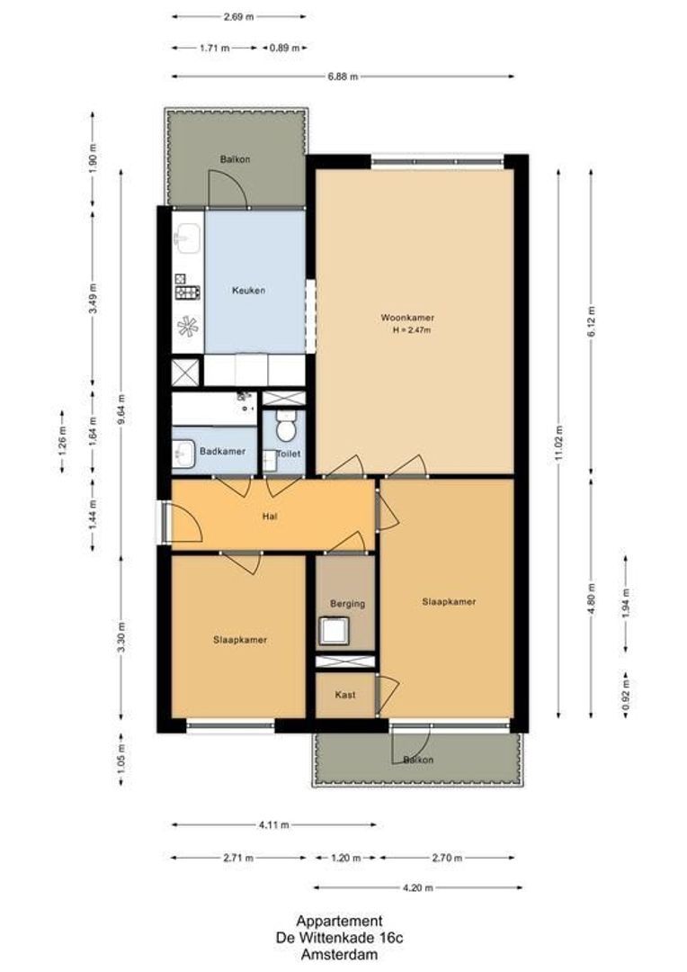 De Wittenkade 16 C, Amsterdam plattegrond-0
