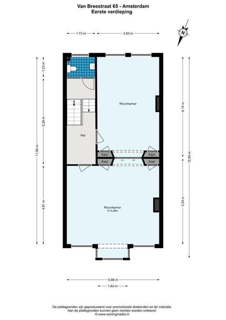 Van Breestraat 65, Amsterdam plattegrond-2