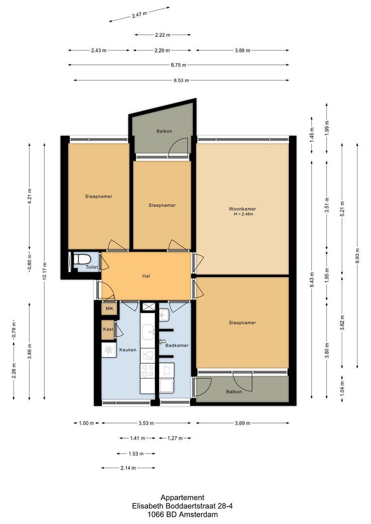 Elisabeth Boddaertstraat 28 4, Amsterdam plattegrond-0