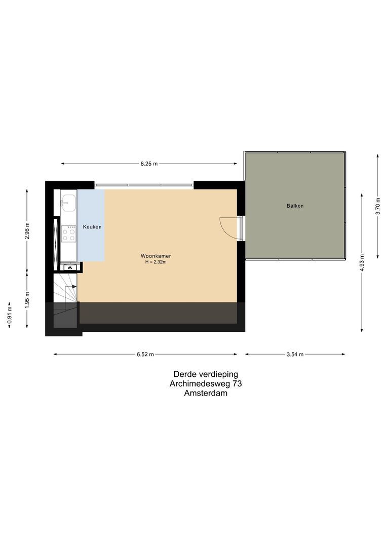 Archimedesweg 73 H, Amsterdam plattegrond-1