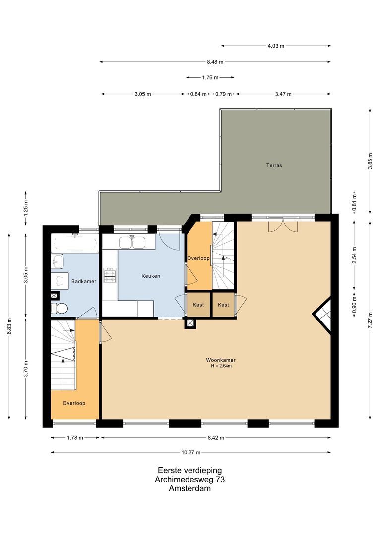 Archimedesweg 73 H, Amsterdam plattegrond-2