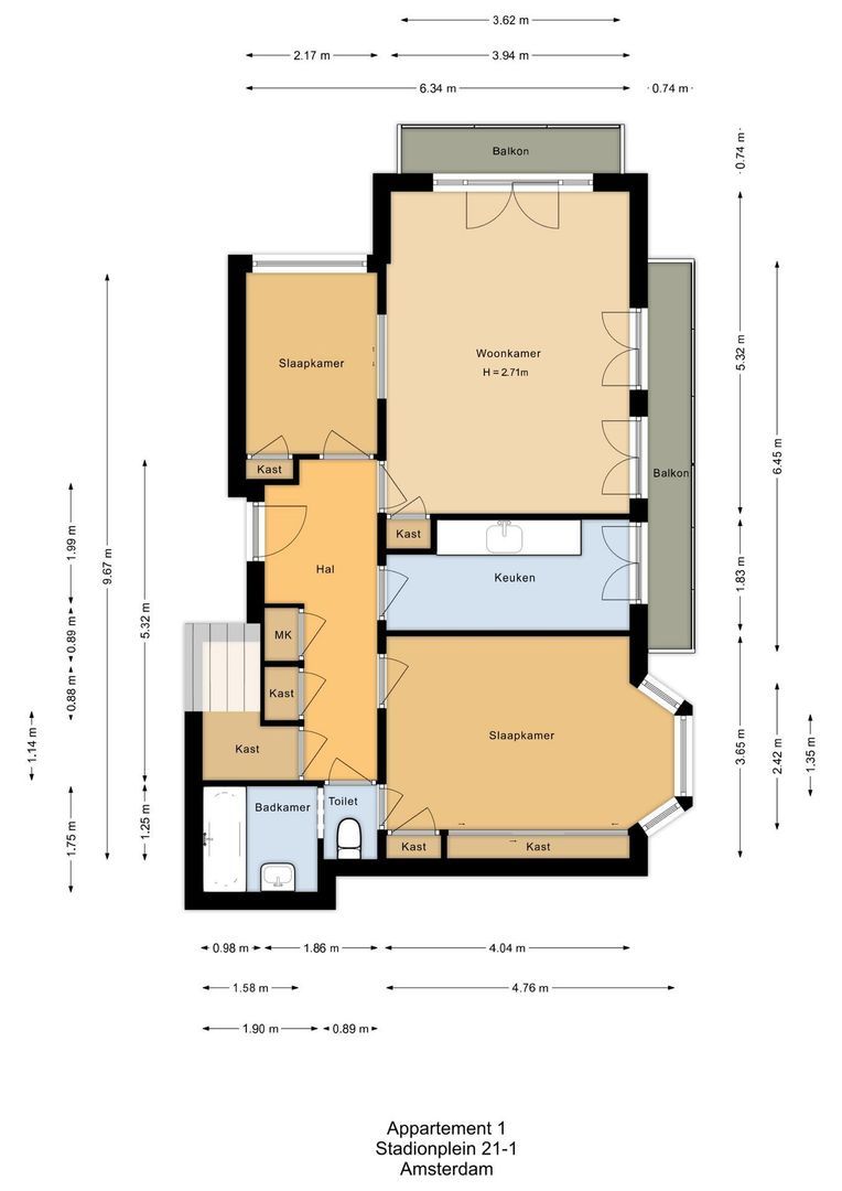 Stadionplein 21 1, Amsterdam plattegrond-0