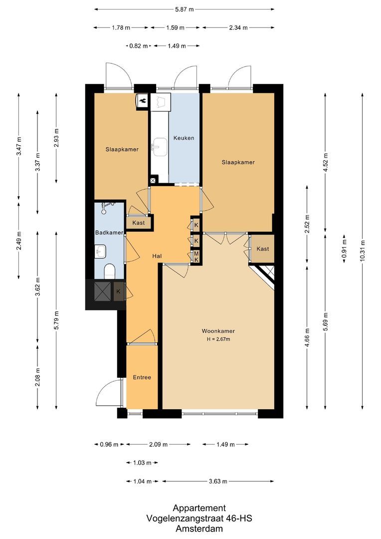 Vogelenzangstraat 46 H, Amsterdam plattegrond-0