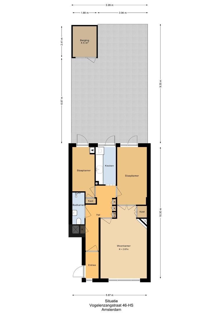 Vogelenzangstraat 46 H, Amsterdam plattegrond-2