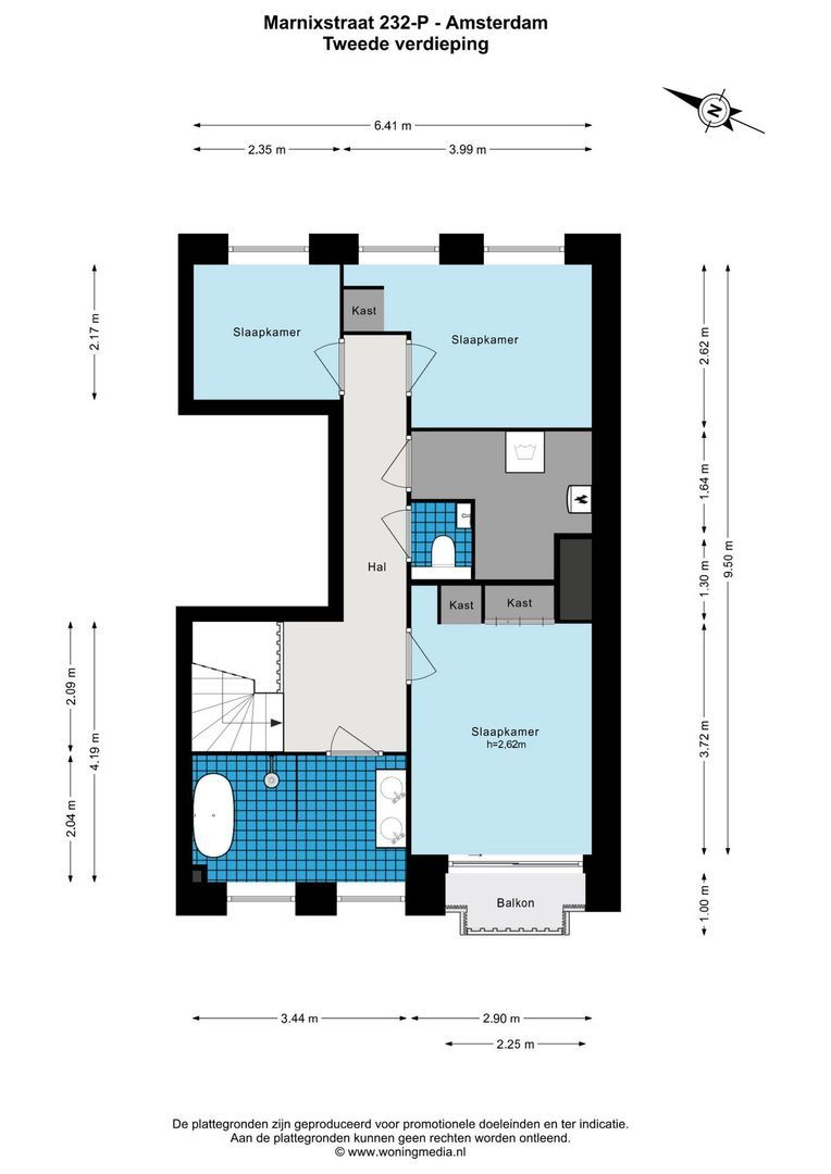 Marnixstraat 232 P, Amsterdam plattegrond-3