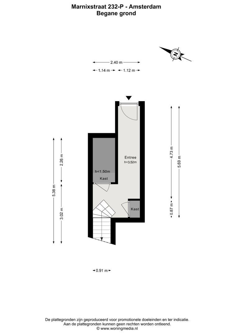 Marnixstraat 232 P, Amsterdam plattegrond-6