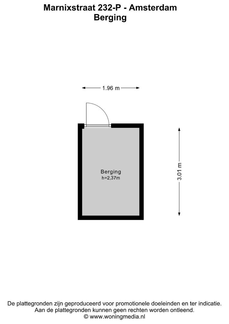 Marnixstraat 232 P, Amsterdam plattegrond-9