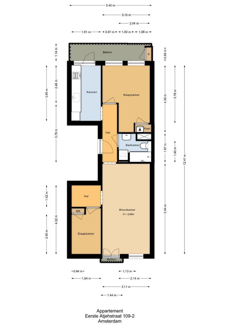 Eerste Atjehstraat 109 2, Amsterdam plattegrond-0