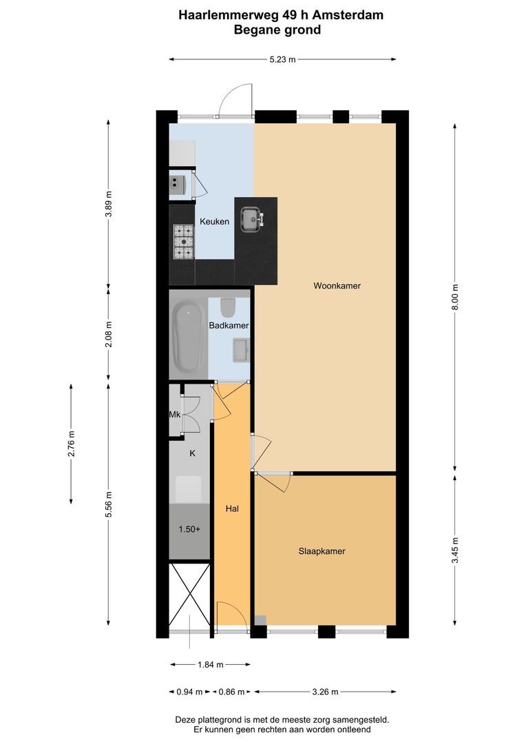Haarlemmerweg 49 H, Amsterdam plattegrond-0