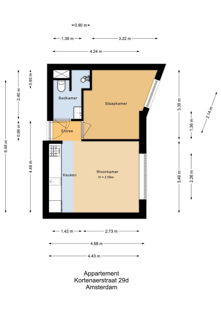 Kortenaerstraat 29 D, Amsterdam plattegrond-0
