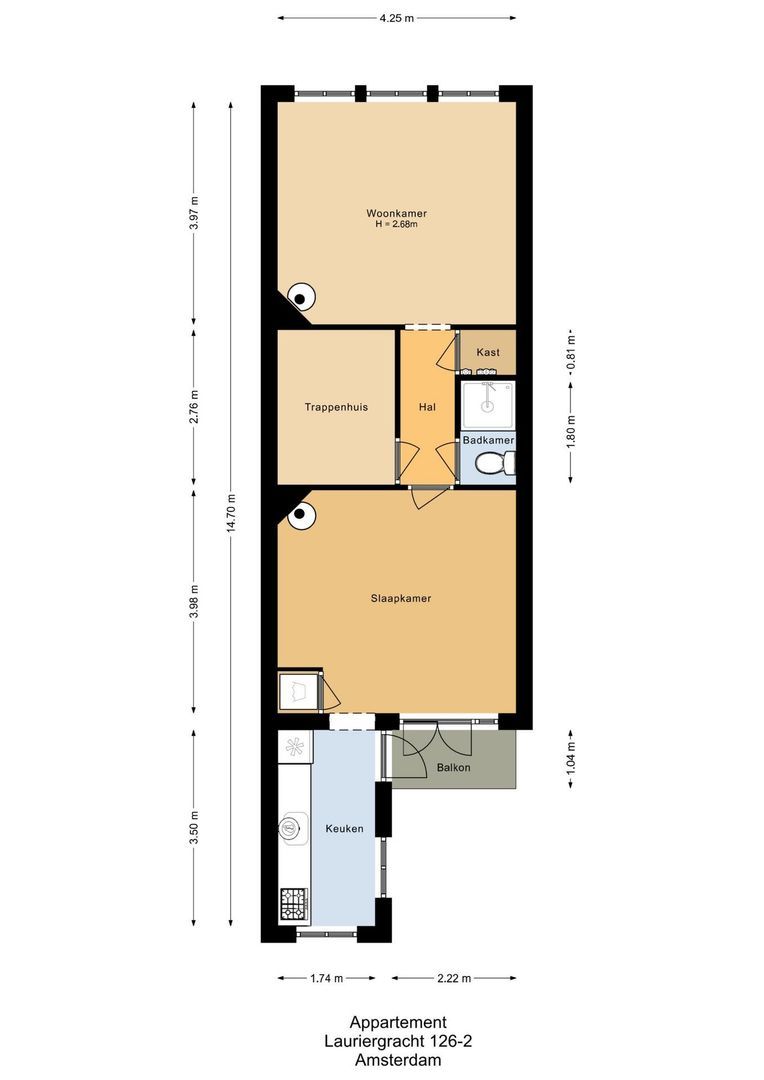 Lauriergracht 126 3, Amsterdam plattegrond-2