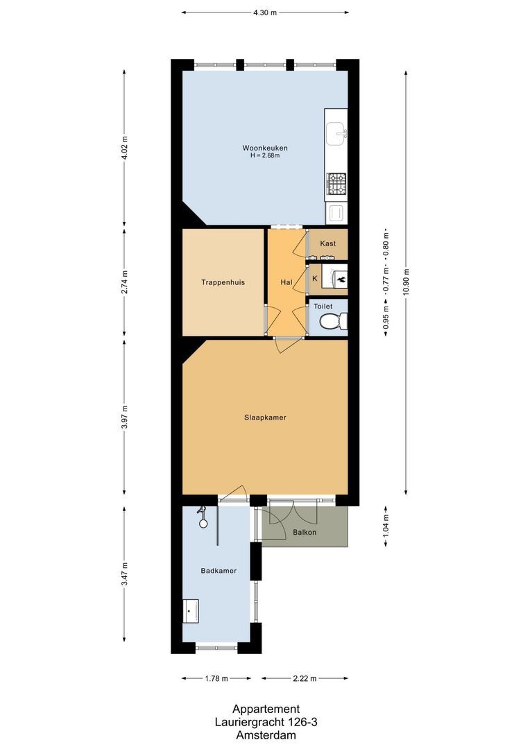 Lauriergracht 126 3, Amsterdam plattegrond-4