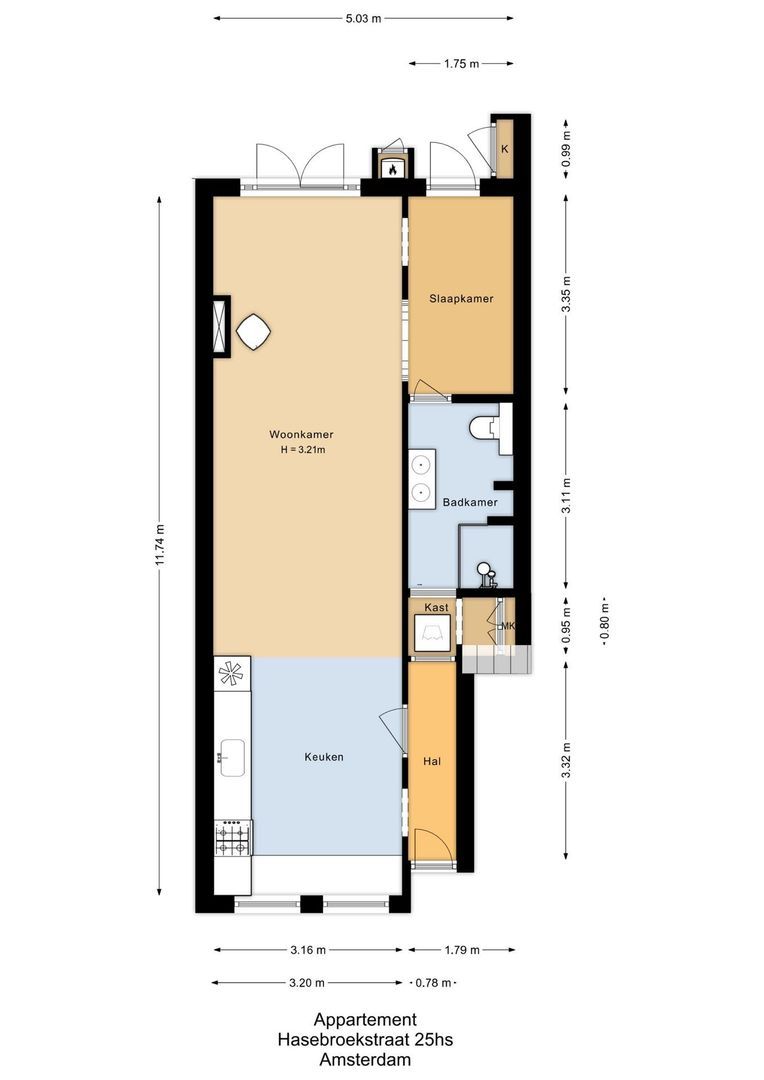 Hasebroekstraat 25 H, Amsterdam plattegrond-0