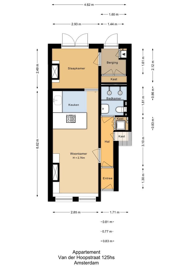Van der Hoopstraat 125 H, Amsterdam plattegrond-0