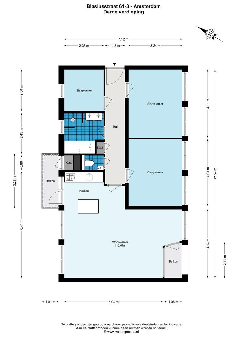 Blasiusstraat 61 3, Amsterdam plattegrond-0
