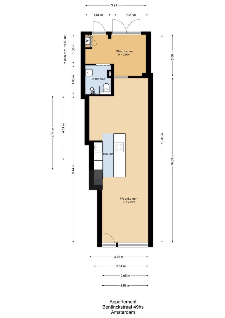 Bentinckstraat 49 H, Amsterdam plattegrond-0