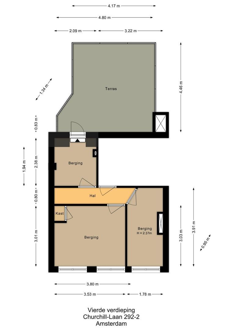 Churchill-laan 292 2, Amsterdam plattegrond-1