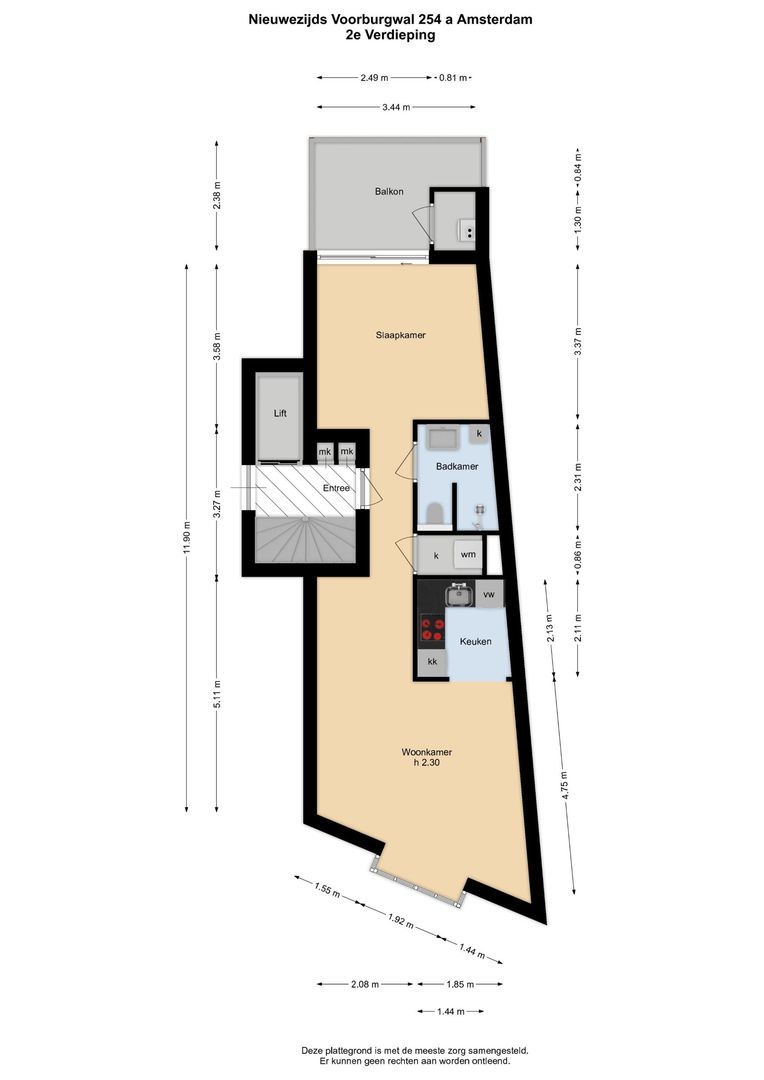 Nieuwezijds Voorburgwal 254 A, Amsterdam plattegrond-0