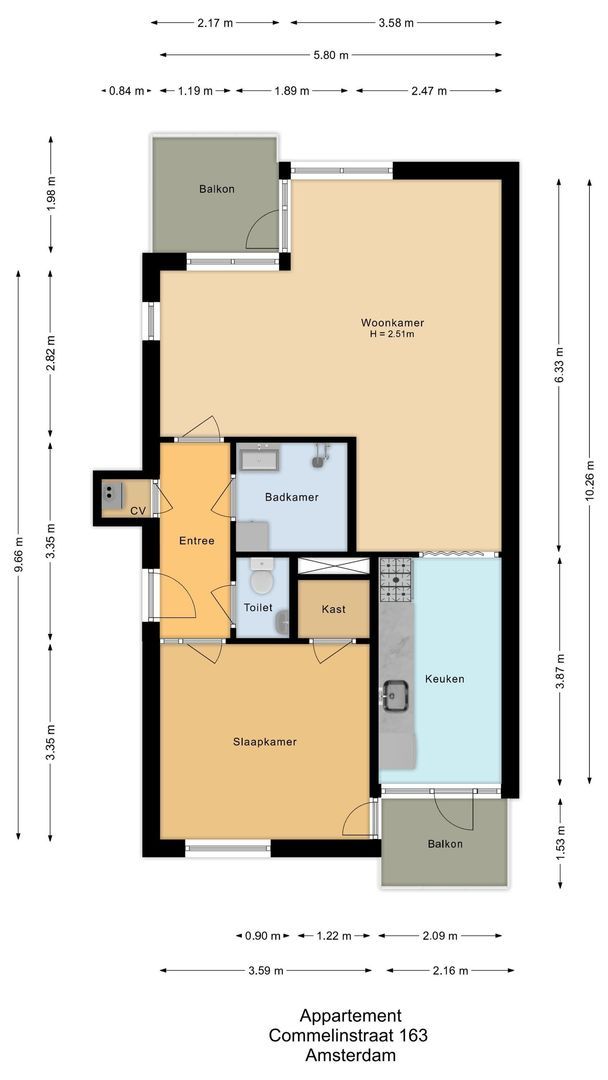 Commelinstraat 163, Amsterdam plattegrond-0