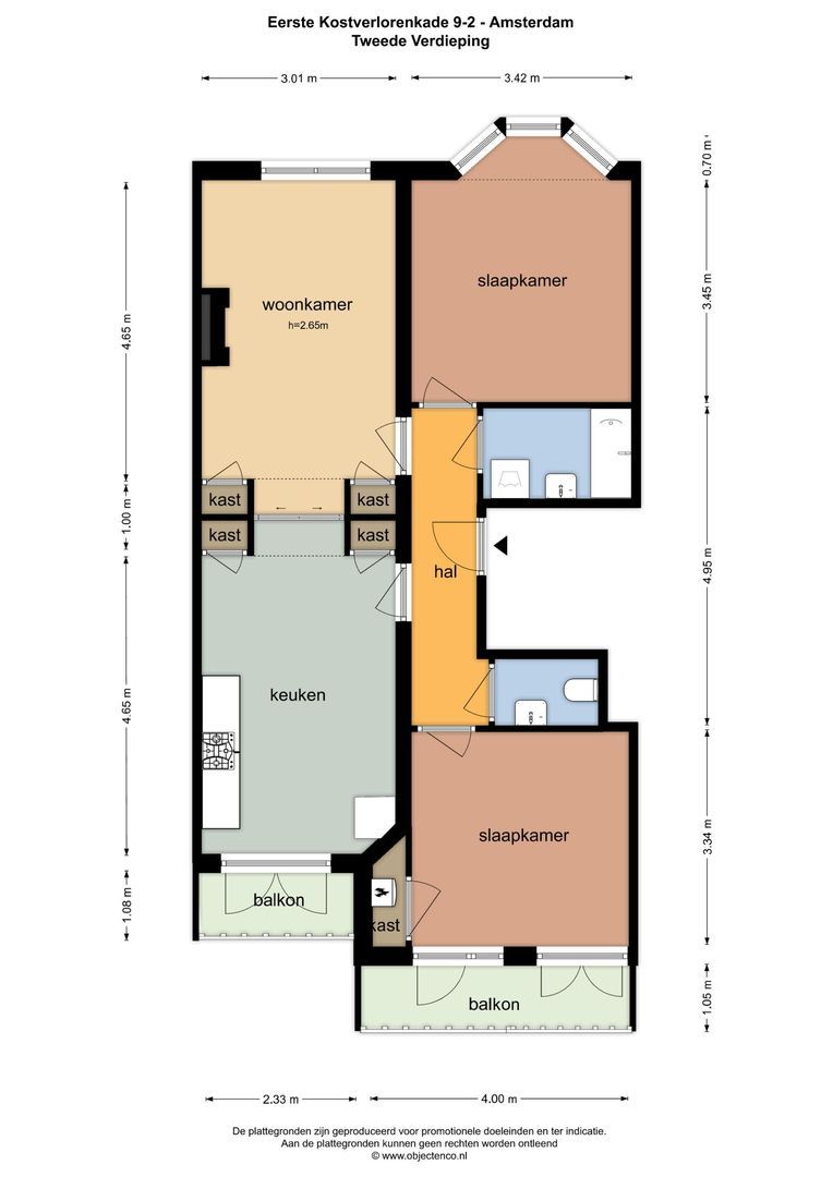 Eerste Kostverlorenkade 9 2, Amsterdam plattegrond-0