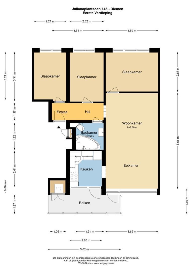 Julianaplantsoen 145, Diemen plattegrond-0