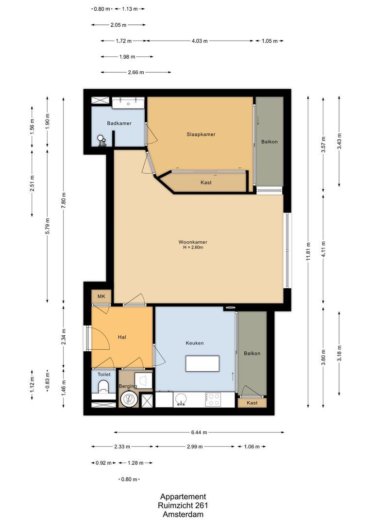 Ruimzicht 261, Amsterdam plattegrond-0