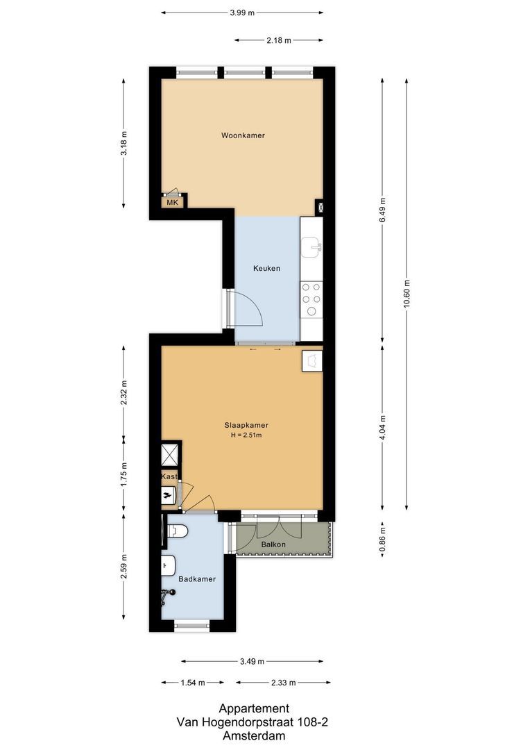 Van Hogendorpstraat 108 2, Amsterdam plattegrond-0