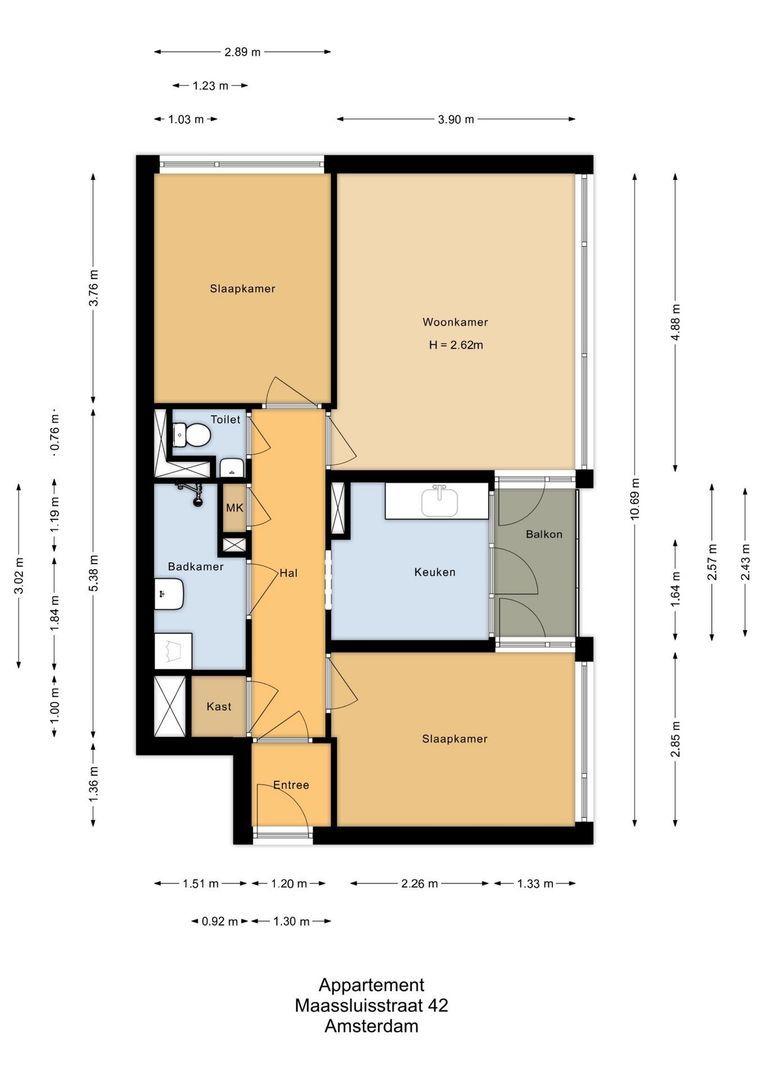 Maassluisstraat 42, Amsterdam plattegrond-0
